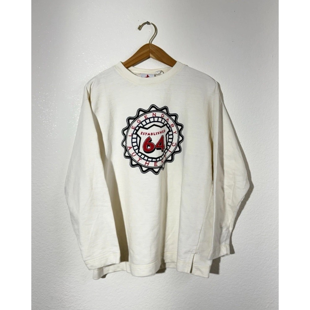 Vintage Crazy Horse Graphic Long Sleeve Shirt 90s Y2K Crewneck Size M